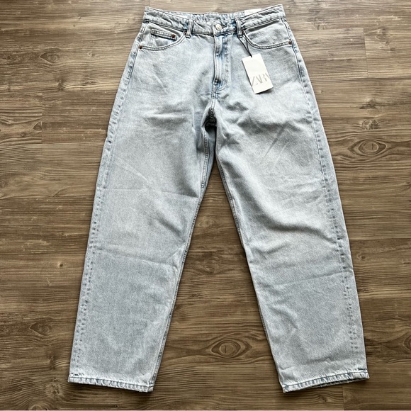 ZARA Light Blue Tailored Balloon Jeans - Picture 13 of 15